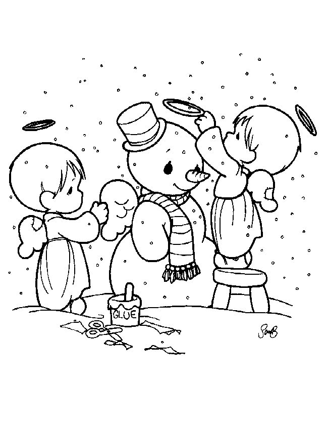Disegno 5 Natale pupazzi neve