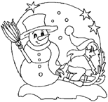 Disegno 14 Natale pupazzi neve