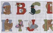 Schema punto croce alfabeto animali 3