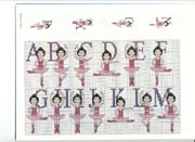 Schema punto croce alfabeto ballerina 1