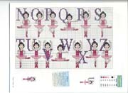 Schema punto croce alfabeto ballerina 2