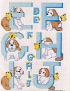 Schema punto croce alfabeto cane 2