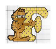 Schema punto croce alfabeto garfield f