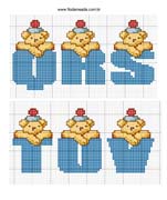 Schema punto croce alfabeto marinaio 4