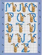 Schema punto croce alfabeto musica 2