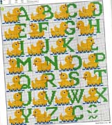 Schema punto croce alfabeto pulcini