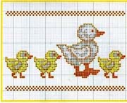 Schema punto croce Mamma Papera