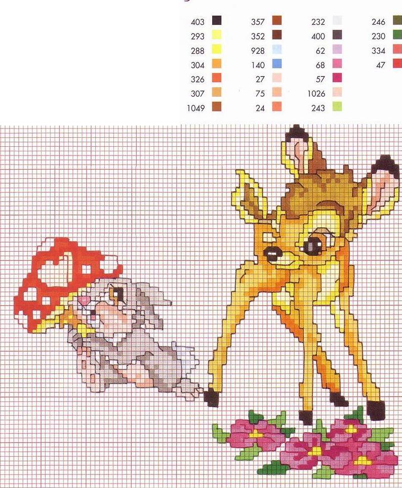 Schema punto croce Bambi5