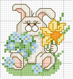 Schema punto croce Coniglio Mini