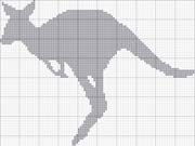 Schema punto croce Canguro Silhouette