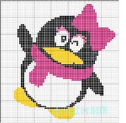 Schema punto croce Pinguina