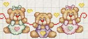 Schema punto croce Bordo-orsetti-cuore
