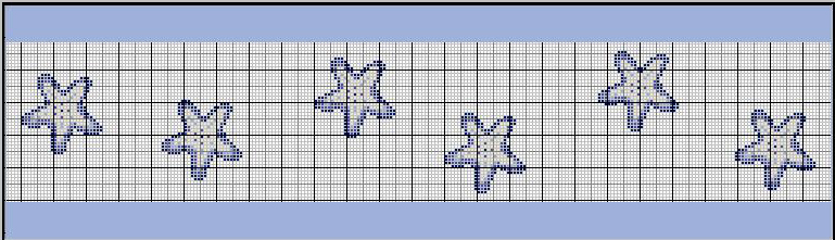 Schema punto croce Bordo-stelle-marine
