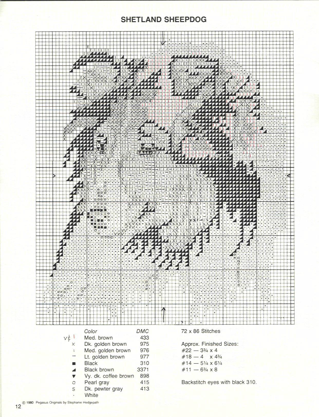 Schema punto croce Shetland Sheepdog