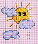 Schema punto croce Sole Nuvole