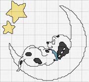 Schema punto croce Cucciolo Sulla Luna