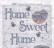 Schema punto croce Banner Sweet Home 02
