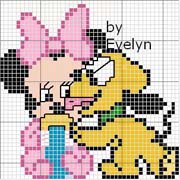 Schema punto croce Minnie e Pluto