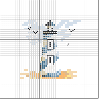 Schema punto croce Faro blu