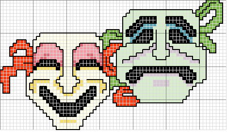 Schema punto croce Maschere