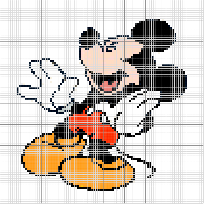 Schema punto croce Mickey mouse