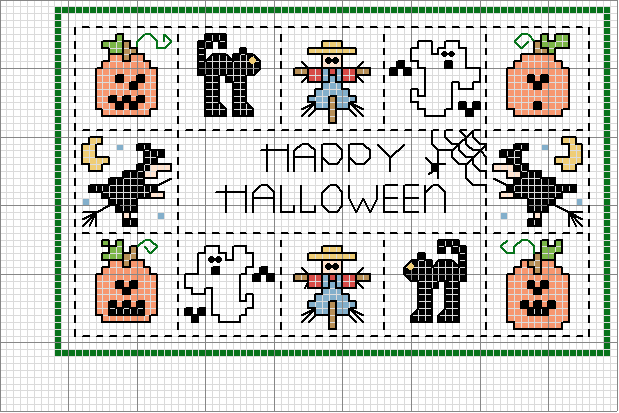 Schema punto croce Halloween 22