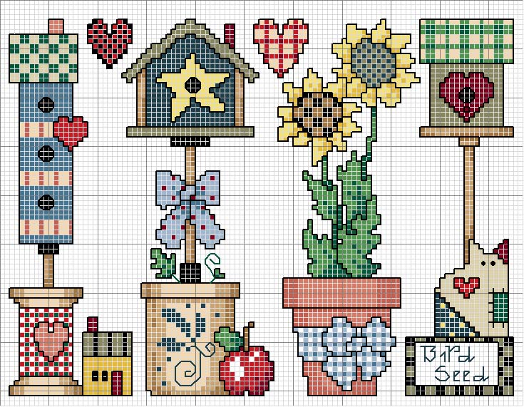 Schema punto croce Quadro countriy 27