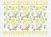 Schema punto croce Tulipani-alfabeto