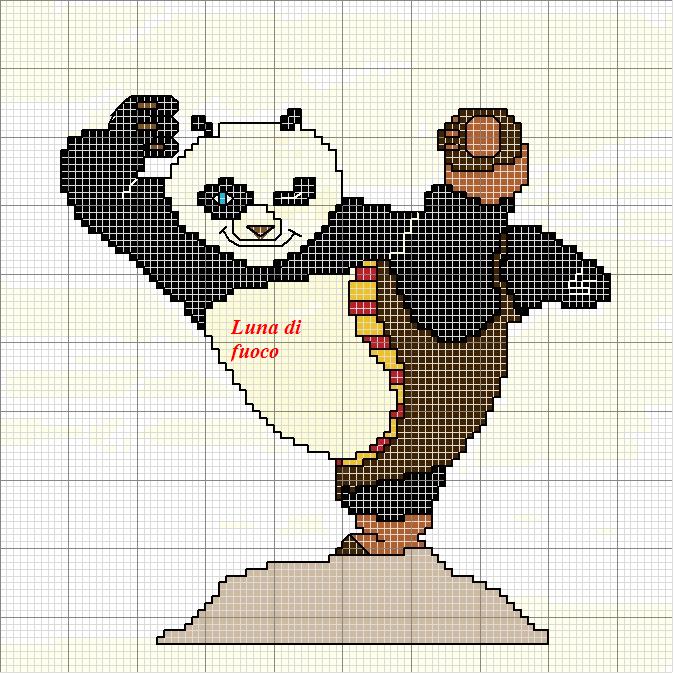 Schema punto croce Kung fu panda