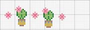 Schema punto croce Bordura-cactus