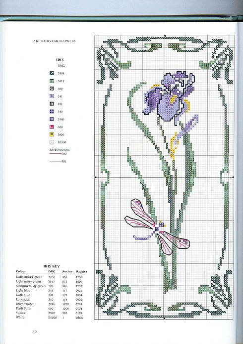 Schema punto croce Fiore iris