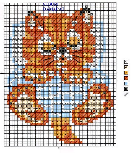 Schema punto croce Gatto arancio