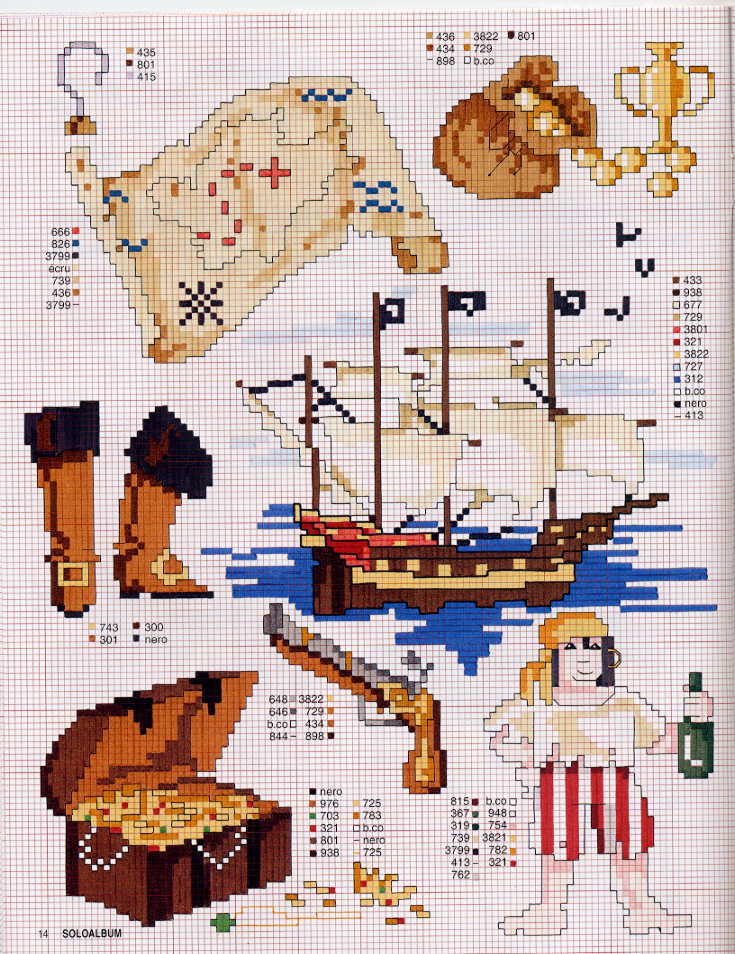 Schema punto croce Pirati 1