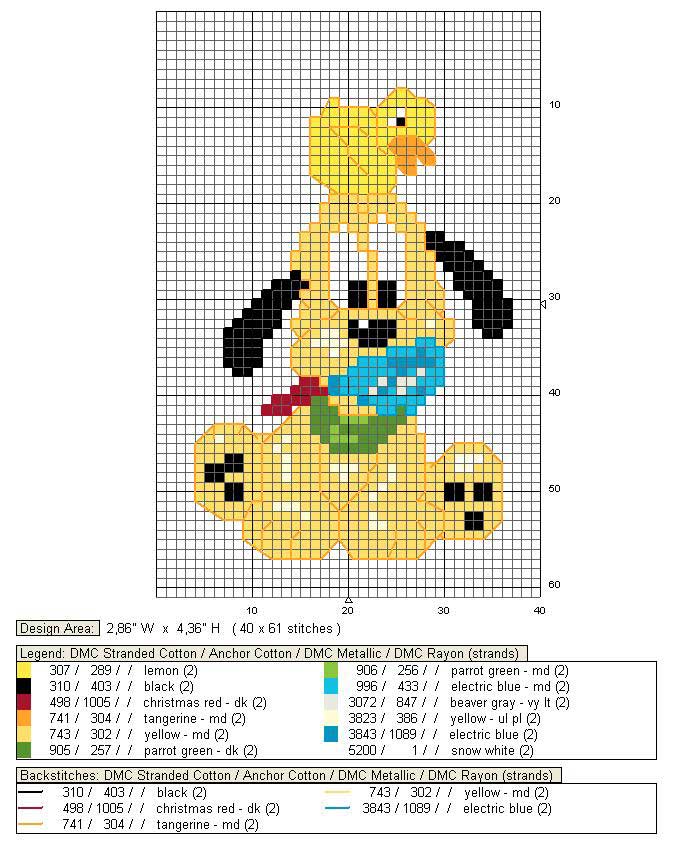 Schema punto croce Pluto 60