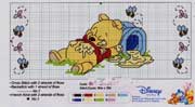 Schema punto croce Winnie The Pooh nel miele 