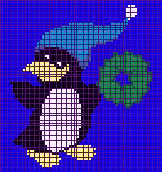 Schema punto croce Pinguino2