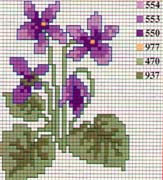 Schema punto croce Violette2