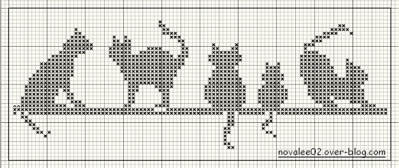 Schema punto croce Gatti mono