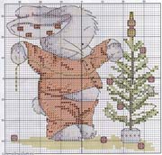 Schema punto croce Coniglio-albero-natale