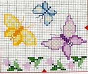 Schema punto croce farfalle in volo