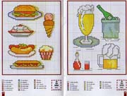 Schema punto croce Hot-dog Hamburger