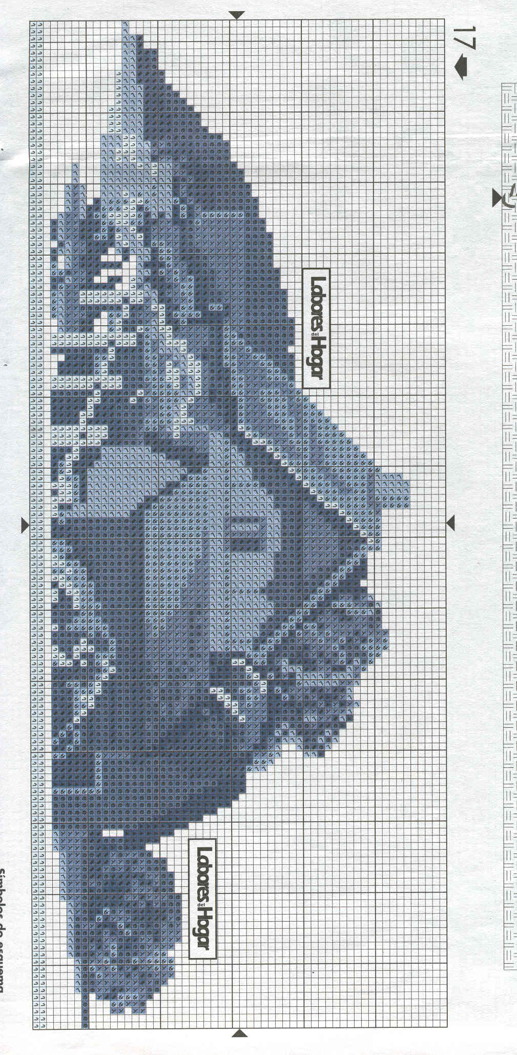 Schema punto croce Cuscini In Azzurro 08