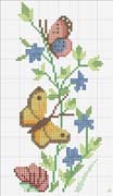 Schema punto croce Cuscino Farfalle 02