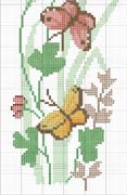 Schema punto croce Cuscino Farfalle 03