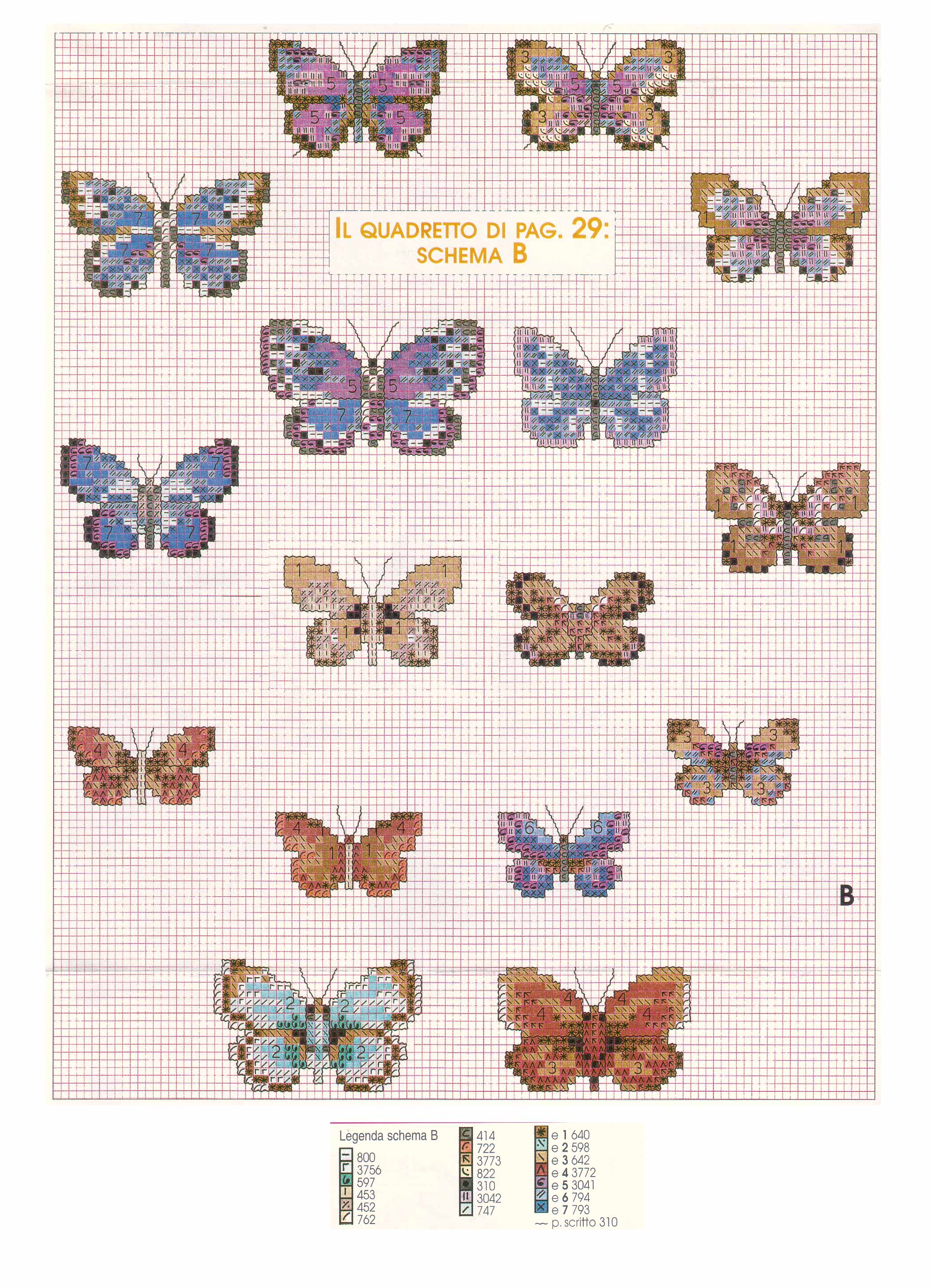 Schema punto croce Farfalle 10