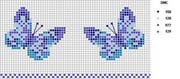 Schema punto croce Farfalline Azzurre