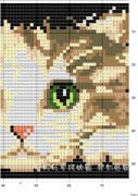 Schema punto croce Gatto Marrone 1