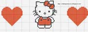Schema punto a croce Hello Kitty 2 cuori