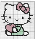 Schema punto a croce Hello Kitty con cuore