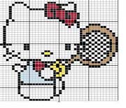 Schema punto a croce Hello Kitty con racchetta